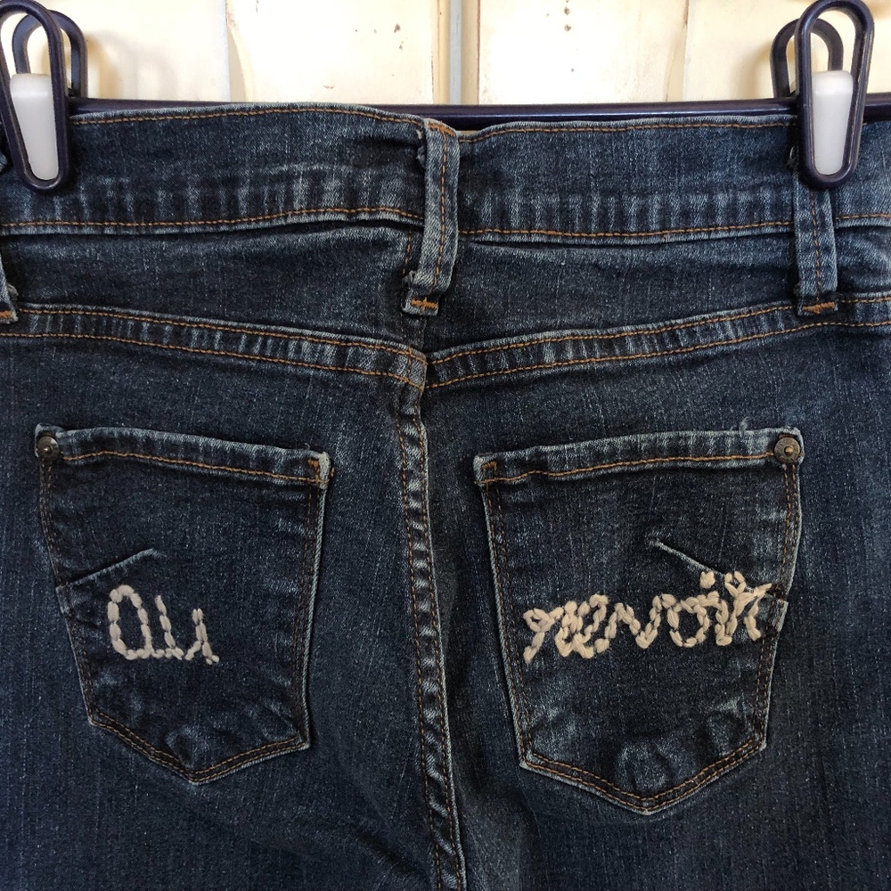 Vintage "au revoir" embroidered skinny jean